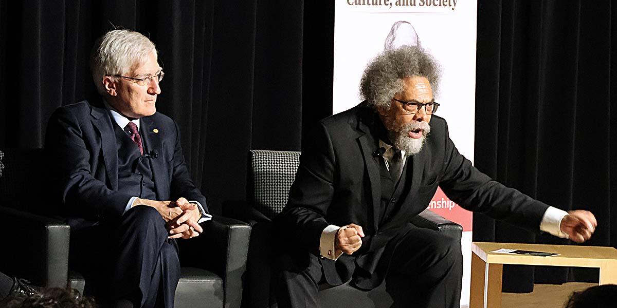 Robert P. George and Cornel West share the stage 