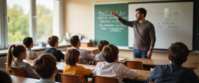 K-12 Classroom with teacher and students