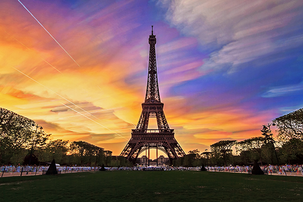 Eiffel Tower at sunset