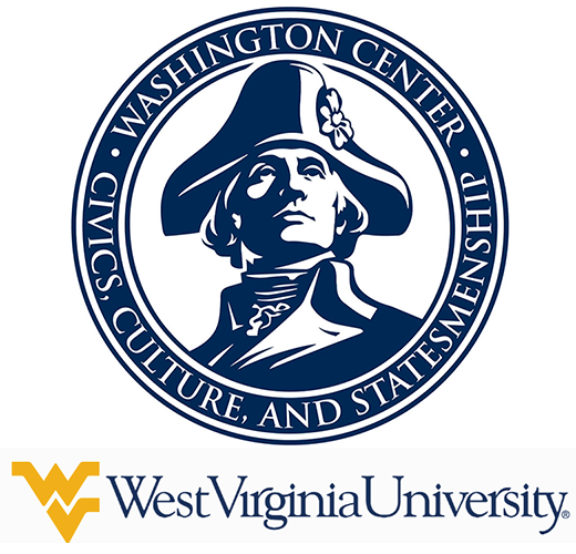 Washington Center of Civics, Culture, and Statesmenship Logo with West Virginia University Logo