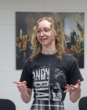 Female student speaking 