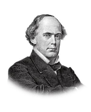 Black and white portrait of Salmon P. Chase.
